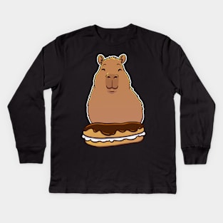 Capybara Eclair Pastry Kids Long Sleeve T-Shirt